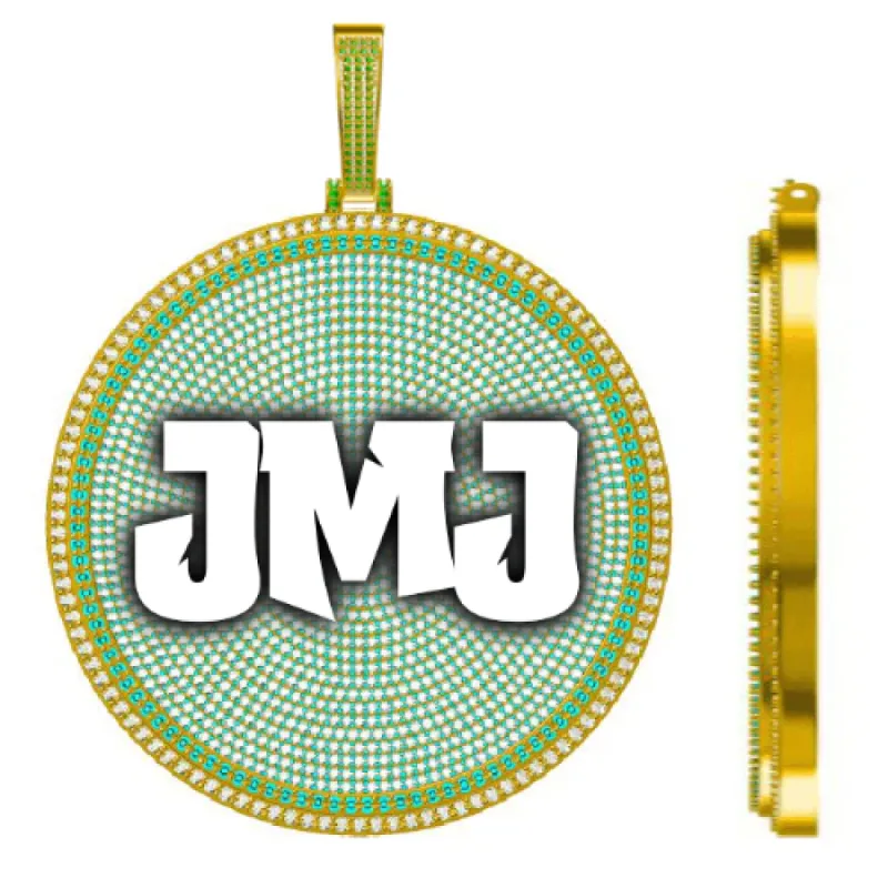 CUSTOM LETTER NECKLACE 3D BIG DISC sold by The GUU Shop