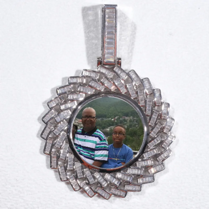 Large 3D Baguette Custom Picture Pendant sold by The GUU Shop