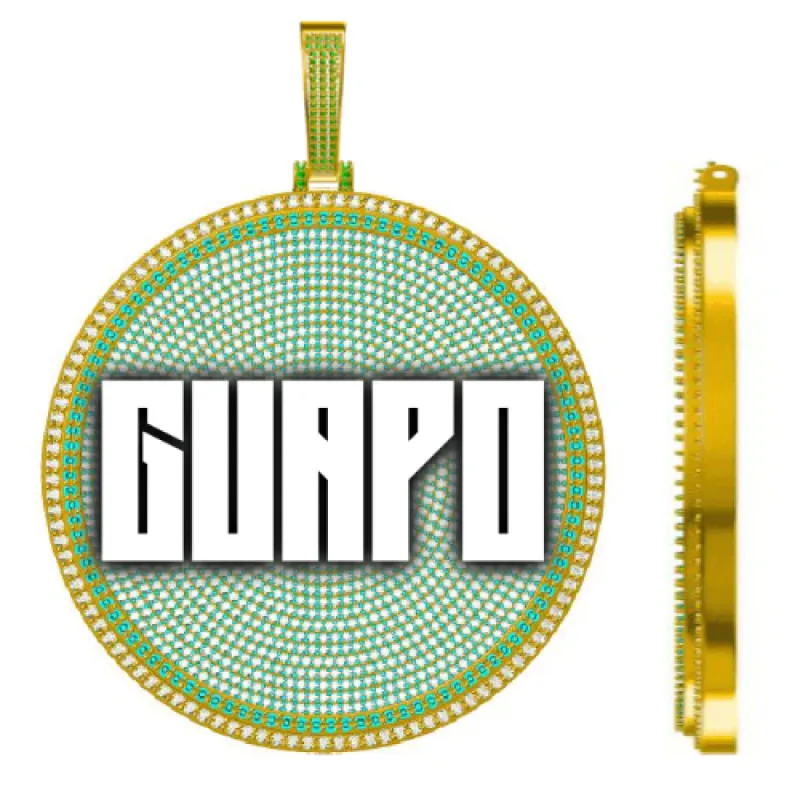 CUSTOM LETTER NECKLACE 3D BIG DISC made by The GUU Shop