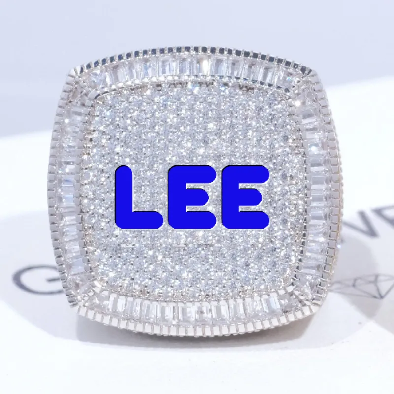 CUSTOM LETTER 3D ICED RING sold by The GUU Shop