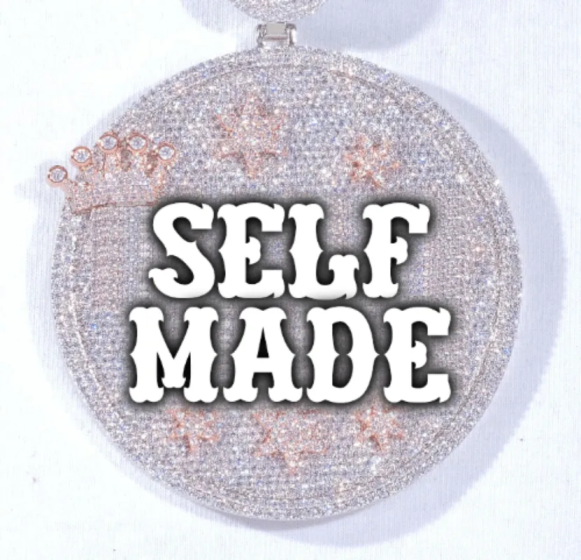 CUSTOM LETTER NECKLACE 3D BIG CROWN DISC sold by The GUU Shop