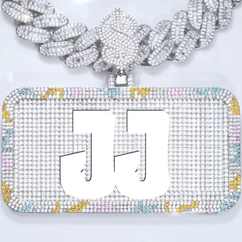 CUSTOM LETTER NECKLACE 3D COLORFUL SQUARE sold by The GUU Shop