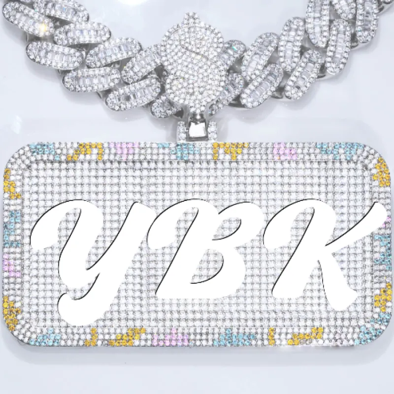 CUSTOM LETTER NECKLACE 3D COLORFUL SQUARE sold by The GUU Shop