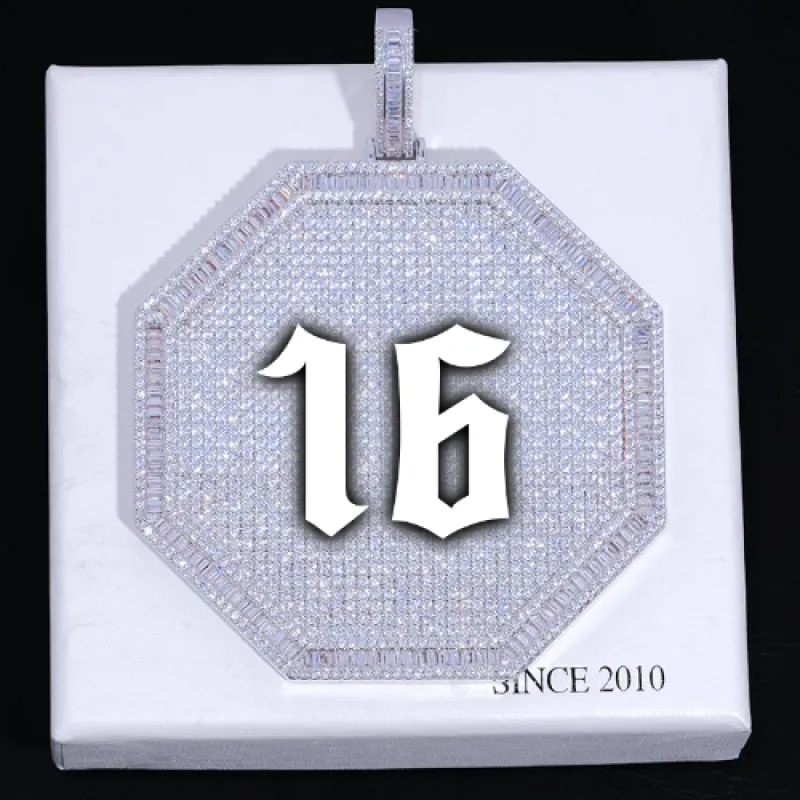 CUSTOM LETTER NECKLACE 3D BIG OCTAGON sold by The GUU Shop