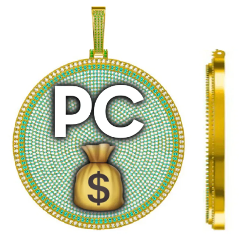 CUSTOM LETTER NECKLACE 3D BIG DISC sold by The GUU Shop