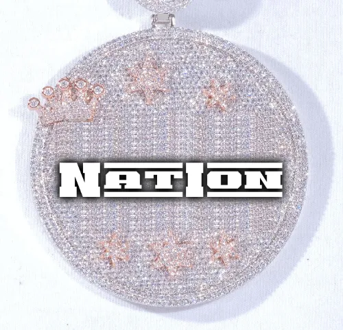 CUSTOM LETTER NECKLACE 3D BIG CROWN DISC sold by The GUU Shop