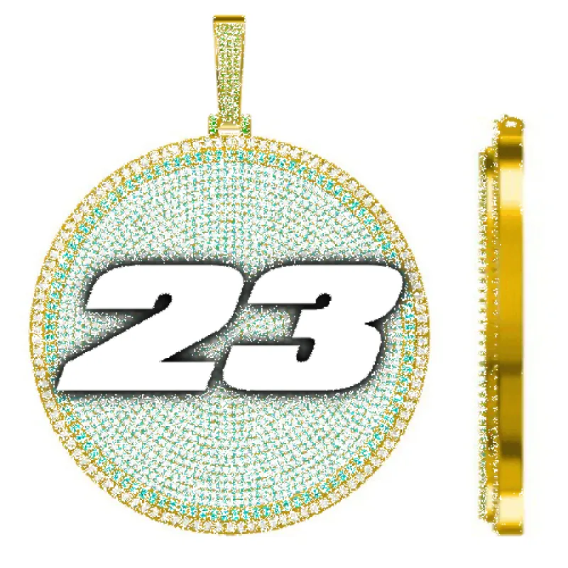 CUSTOM LETTER NECKLACE 3D BIG DISC sold by The GUU Shop