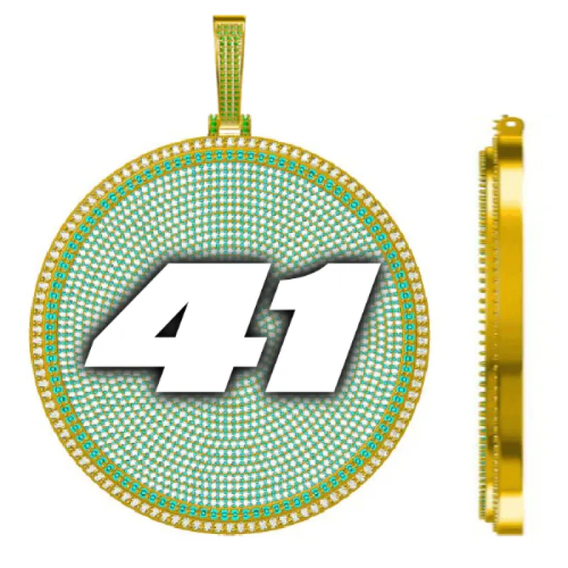 CUSTOM LETTER NECKLACE 3D BIG DISC sold by The GUU Shop