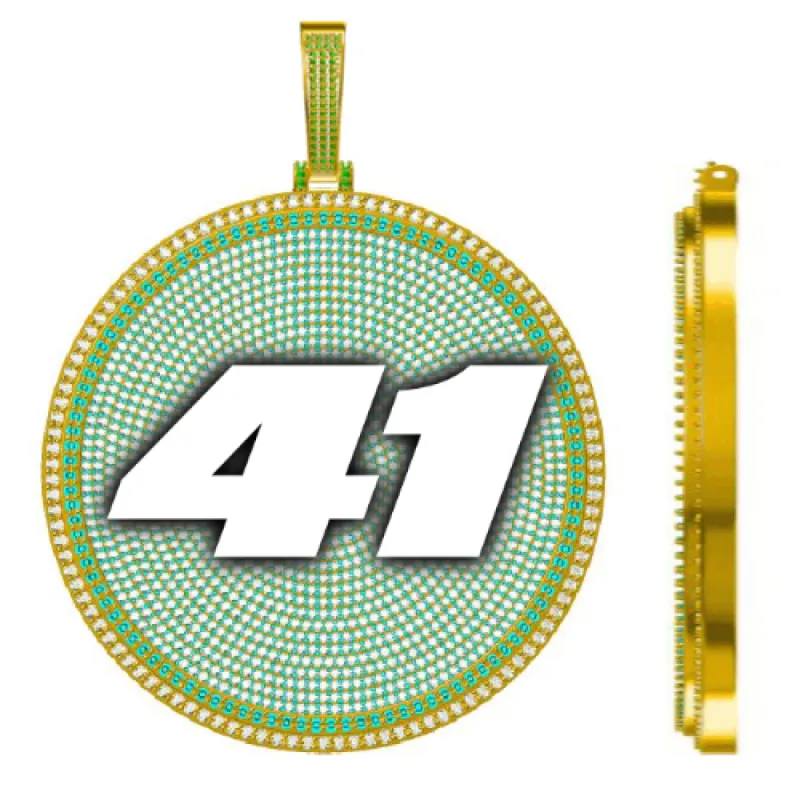 CUSTOM LETTER NECKLACE 3D BIG DISC sold by The GUU Shop