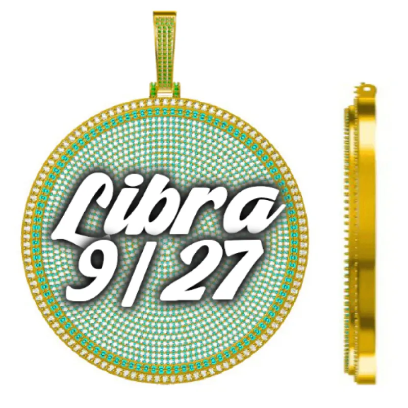 CUSTOM LETTER NECKLACE 3D BIG DISC sold by The GUU Shop