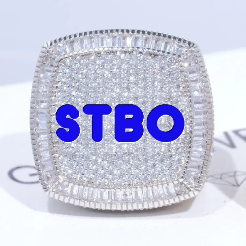 CUSTOM LETTER 3D ICED RING sold by The GUU Shop