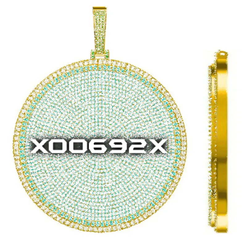 CUSTOM LETTER NECKLACE 3D BIG DISC sold by The GUU Shop