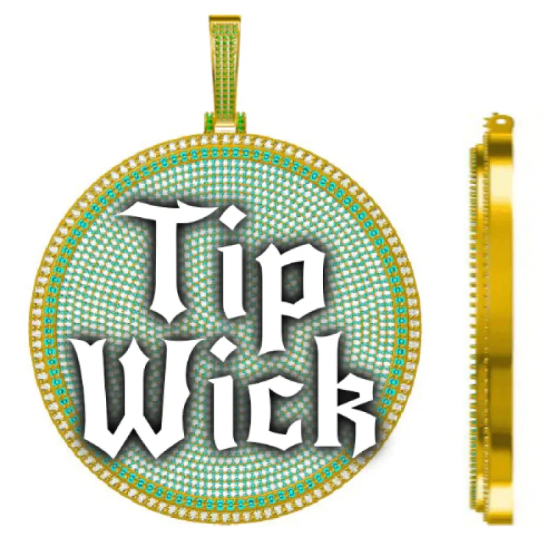 CUSTOM LETTER NECKLACE 3D BIG DISC sold by The GUU Shop