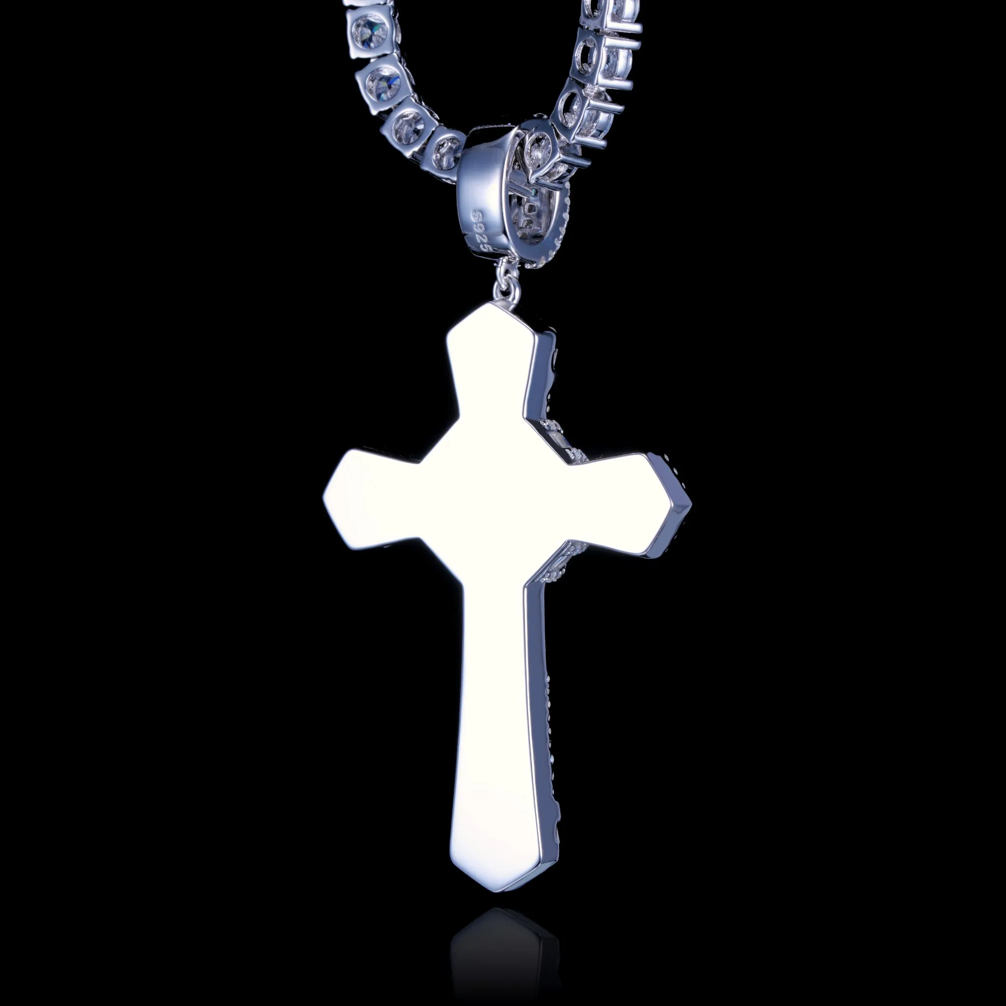 925S & VVS Moissanite Baguette Cross Necklace sold by The GUU Shop product image thumbnail 2