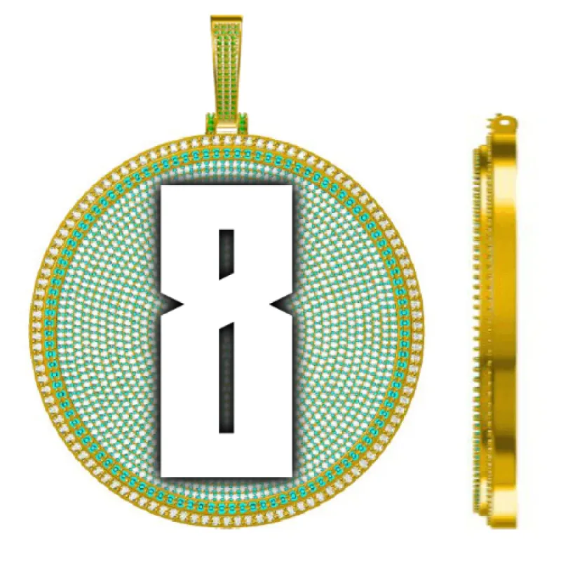 CUSTOM LETTER NECKLACE 3D BIG DISC sold by The GUU Shop