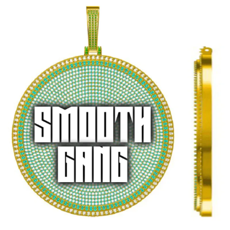 CUSTOM LETTER NECKLACE 3D BIG DISC sold by The GUU Shop