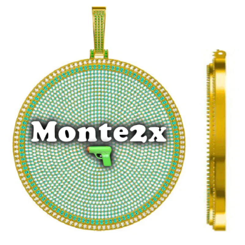 CUSTOM LETTER NECKLACE 3D BIG DISC sold by The GUU Shop