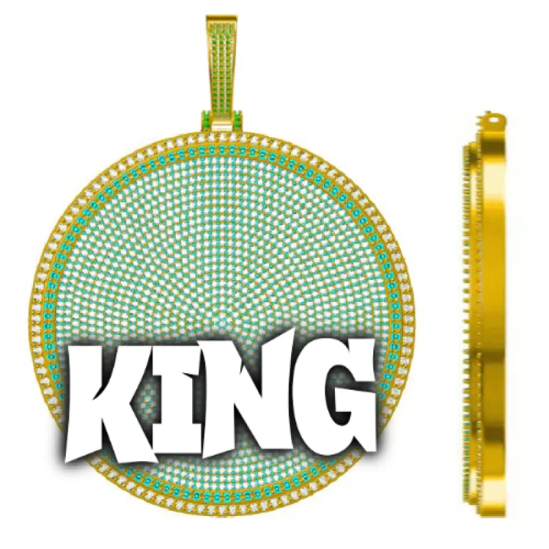 CUSTOM LETTER NECKLACE 3D BIG DISC sold by The GUU Shop