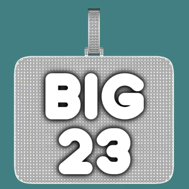 CUSTOM LETTER NECKLACE 3D BIG SQUARE sold by The GUU Shop