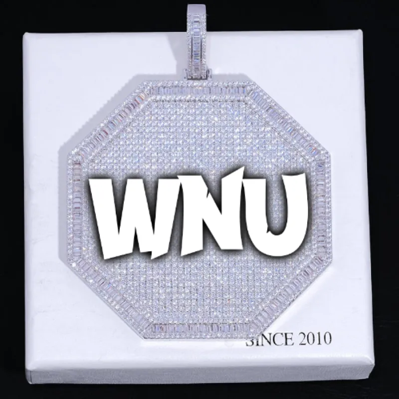 CUSTOM LETTER NECKLACE 3D BIG OCTAGON sold by The GUU Shop