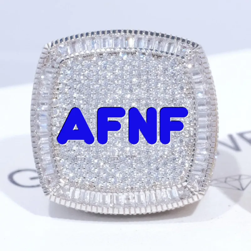 CUSTOM LETTER 3D ICED RING sold by The GUU Shop