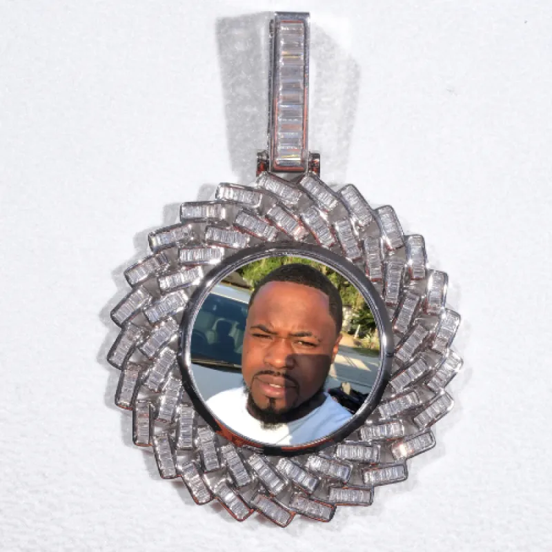 Large 3D Baguette Custom Picture Pendant sold by The GUU Shop