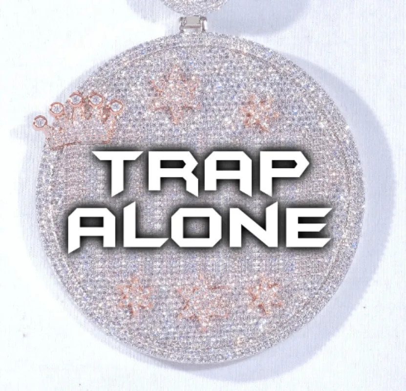 CUSTOM LETTER NECKLACE 3D BIG CROWN DISC sold by The GUU Shop