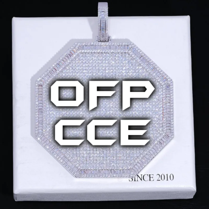 CUSTOM LETTER NECKLACE 3D BIG OCTAGON sold by The GUU Shop