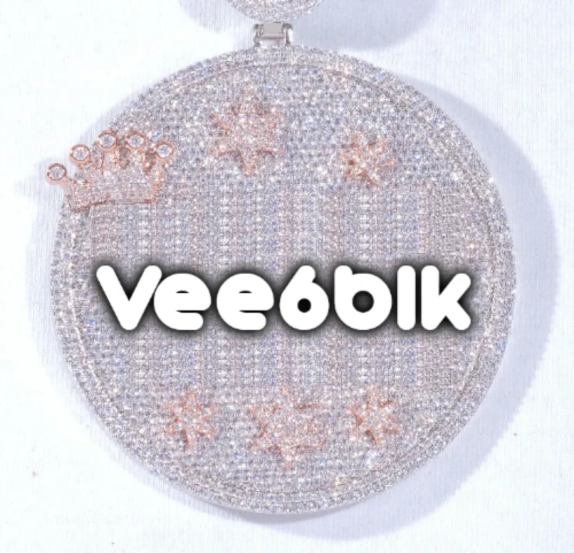 CUSTOM LETTER NECKLACE 3D BIG CROWN DISC sold by The GUU Shop