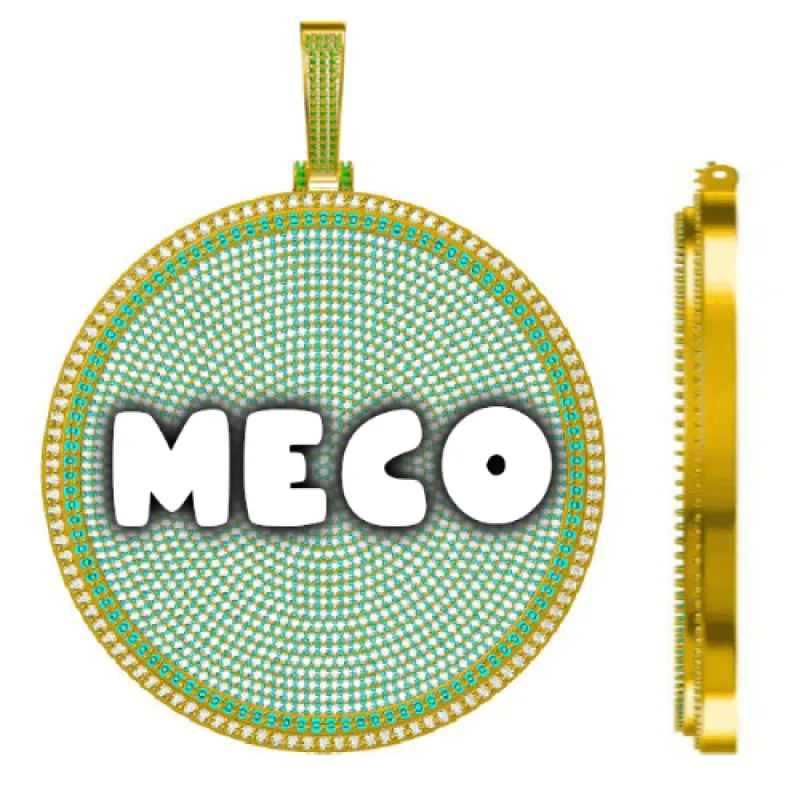 CUSTOM LETTER NECKLACE 3D BIG DISC sold by The GUU Shop