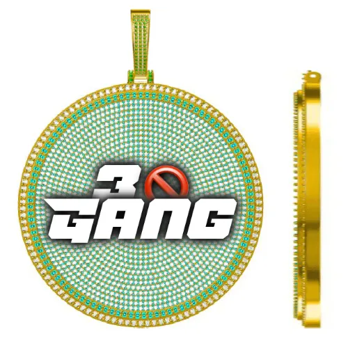 CUSTOM LETTER NECKLACE 3D BIG DISC sold by The GUU Shop