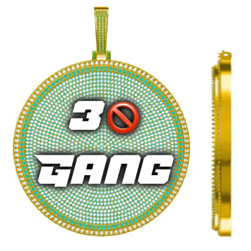 CUSTOM LETTER NECKLACE 3D BIG DISC sold by The GUU Shop