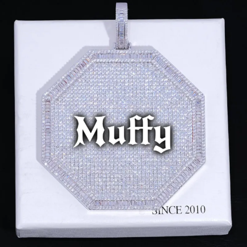 CUSTOM LETTER NECKLACE 3D BIG OCTAGON sold by The GUU Shop