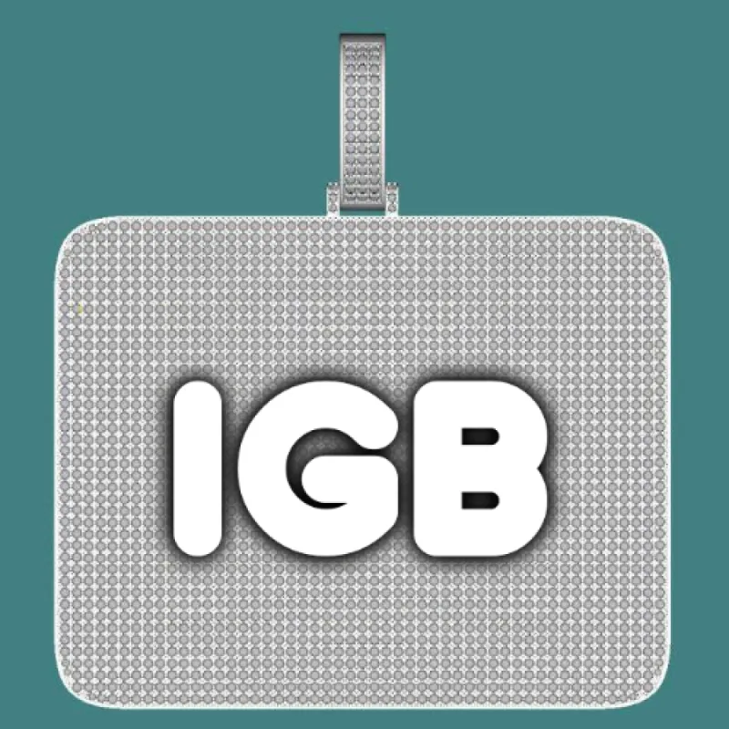 CUSTOM LETTER NECKLACE 3D BIG SQUARE sold by The GUU Shop