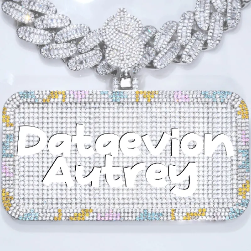 CUSTOM LETTER NECKLACE 3D COLORFUL SQUARE sold by The GUU Shop