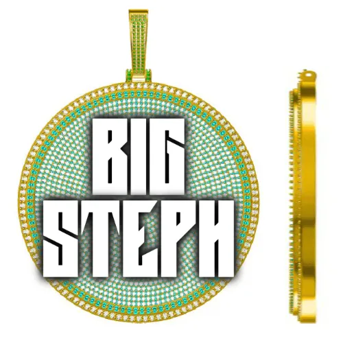 CUSTOM LETTER NECKLACE 3D BIG DISC sold by The GUU Shop