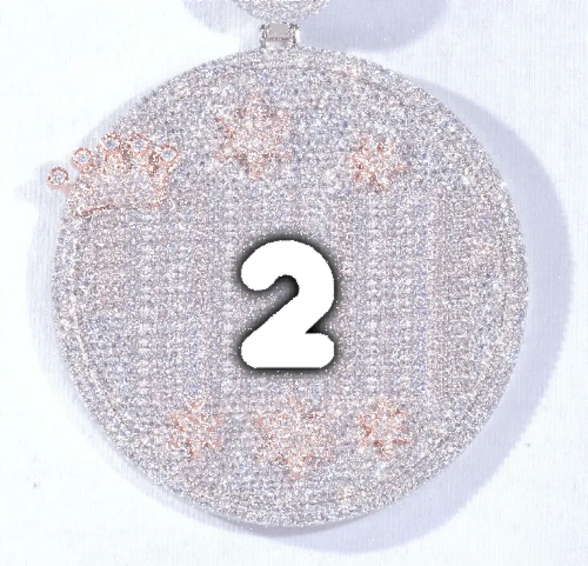 CUSTOM LETTER NECKLACE 3D BIG CROWN DISC made by The GUU Shop