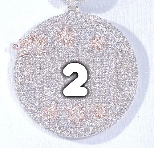 CUSTOM LETTER NECKLACE 3D BIG CROWN DISC sold by The GUU Shop