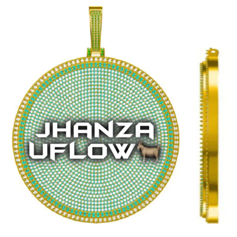 CUSTOM LETTER NECKLACE 3D BIG DISC sold by The GUU Shop