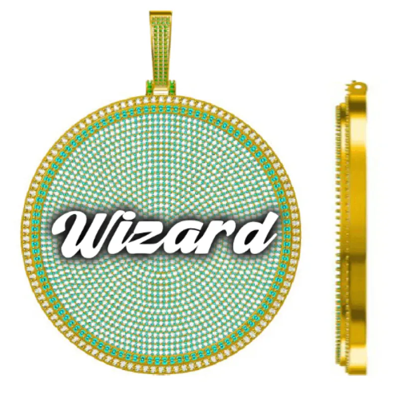 CUSTOM LETTER NECKLACE 3D BIG DISC made by The GUU Shop