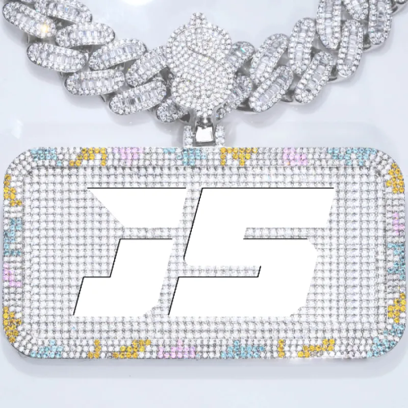 CUSTOM LETTER NECKLACE 3D COLORFUL SQUARE sold by The GUU Shop