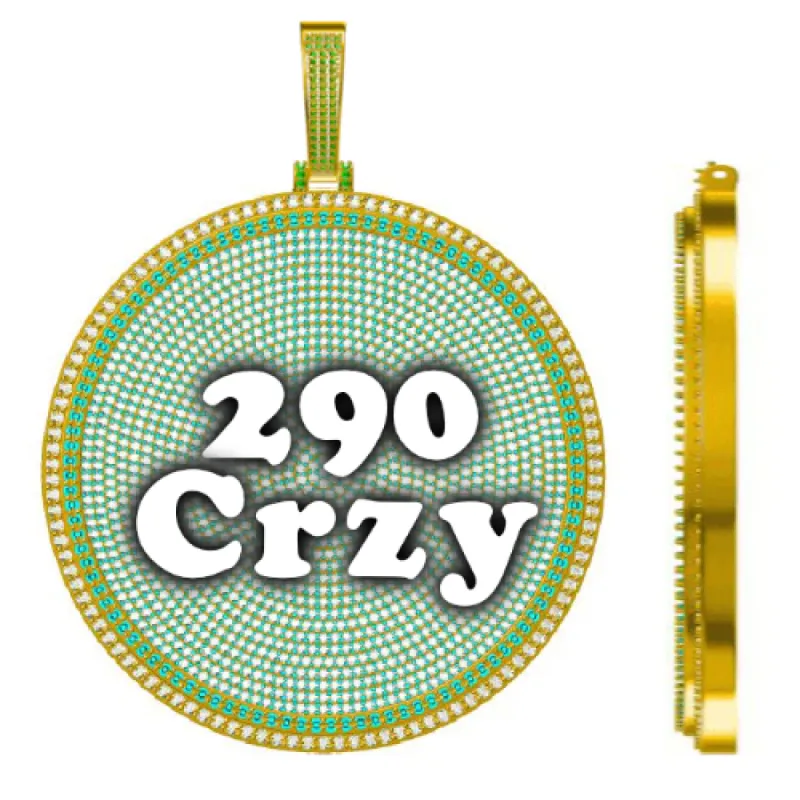 CUSTOM LETTER NECKLACE 3D BIG DISC sold by The GUU Shop