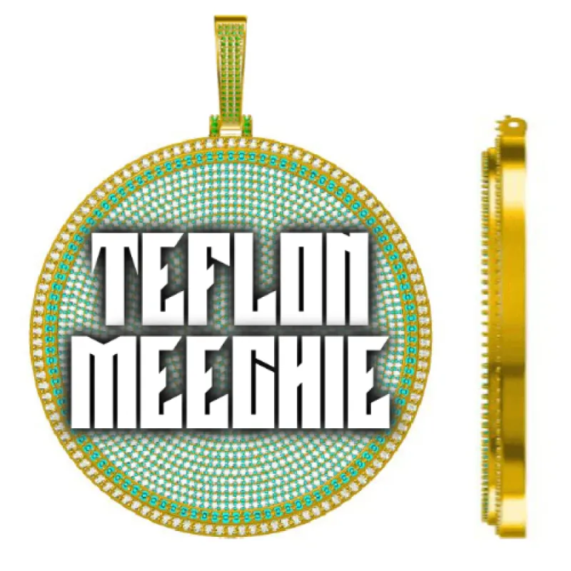 CUSTOM LETTER NECKLACE 3D BIG DISC sold by The GUU Shop