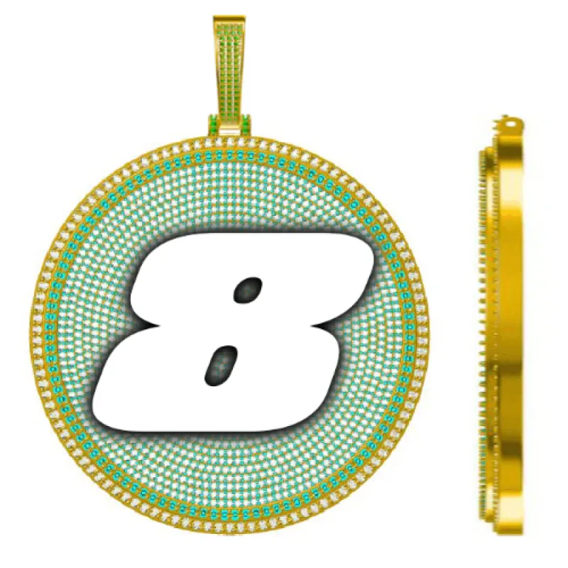 CUSTOM LETTER NECKLACE 3D BIG DISC sold by The GUU Shop