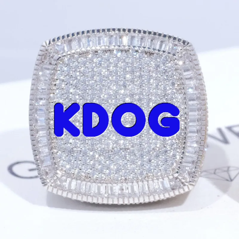 CUSTOM LETTER 3D ICED RING sold by The GUU Shop