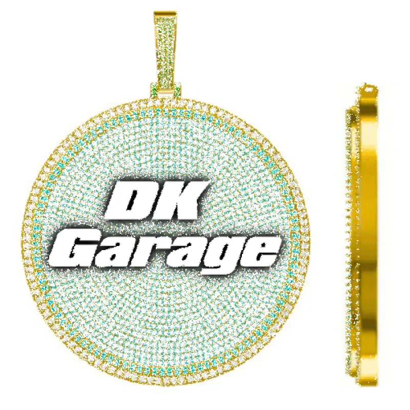 CUSTOM LETTER NECKLACE 3D BIG DISC sold by The GUU Shop