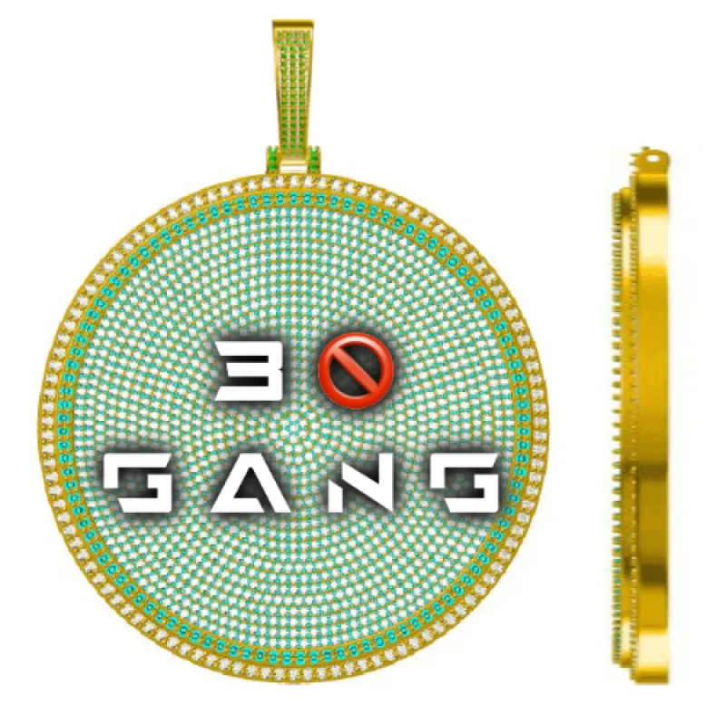 CUSTOM LETTER NECKLACE 3D BIG DISC sold by The GUU Shop