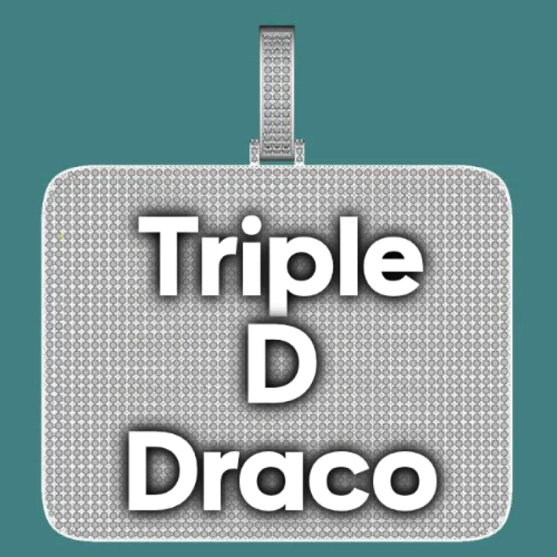 CUSTOM LETTER NECKLACE 3D BIG SQUARE sold by The GUU Shop