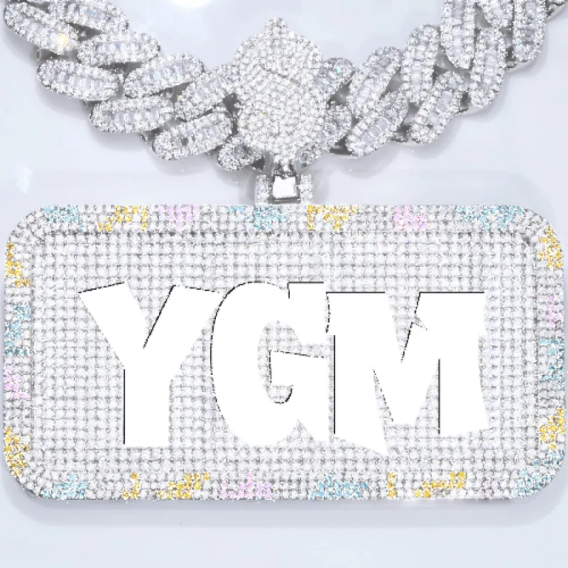 CUSTOM LETTER NECKLACE 3D COLORFUL SQUARE sold by The GUU Shop