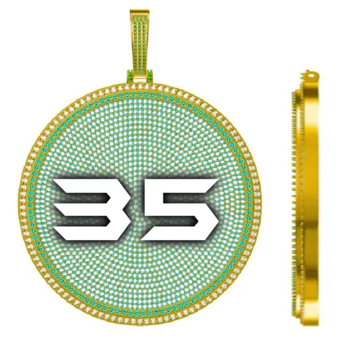 CUSTOM LETTER NECKLACE 3D BIG DISC sold by The GUU Shop